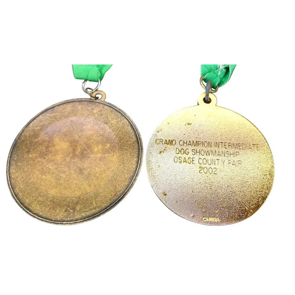 Vintage 4H Dog Show Medals Lot of 4 Metal Collection Osage County Fair Kansas - Picture 8 of 14